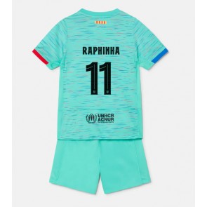 Barcelona Raphinha Belloli #11 Replika Babytøj Tredje sæt Børn 2023-24 Kortærmet (+ Korte bukser)